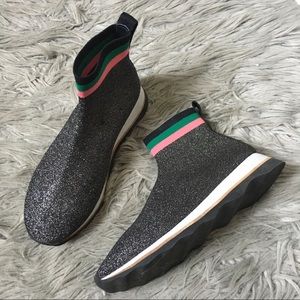 Loeffler Randall Silver Sock Sneaker 7